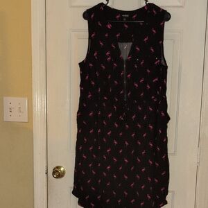 Torrid Black Sleeveless Blouse with Pink Accents